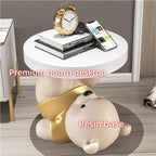 Bear Statue Side Table, Modern Sofa Table, Resin Sculpture Bedside Table, Creative Home Decor, Cute Bedroom Decor, Accent Table for Living Room(Brown)