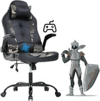Ergonomic Gaming Office Chair - High Back Executive Computer Chair with Lumbar Support & Flip-Up Arms, PU Leather Adjustable Swivel Chair for Women/Men, Height Adjustable Massage Desk Chair (Camo)