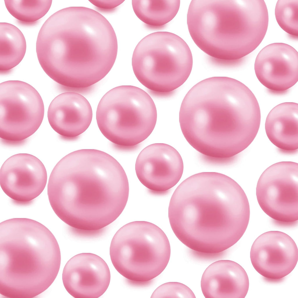 80Pieces Floating NO Hole Pearls for Centerpiece Glass Vases,Floating Pink Floating Candle Beads Vase Fillers for Tall Vase Filler Floatings Candles for Wedding Table Decor