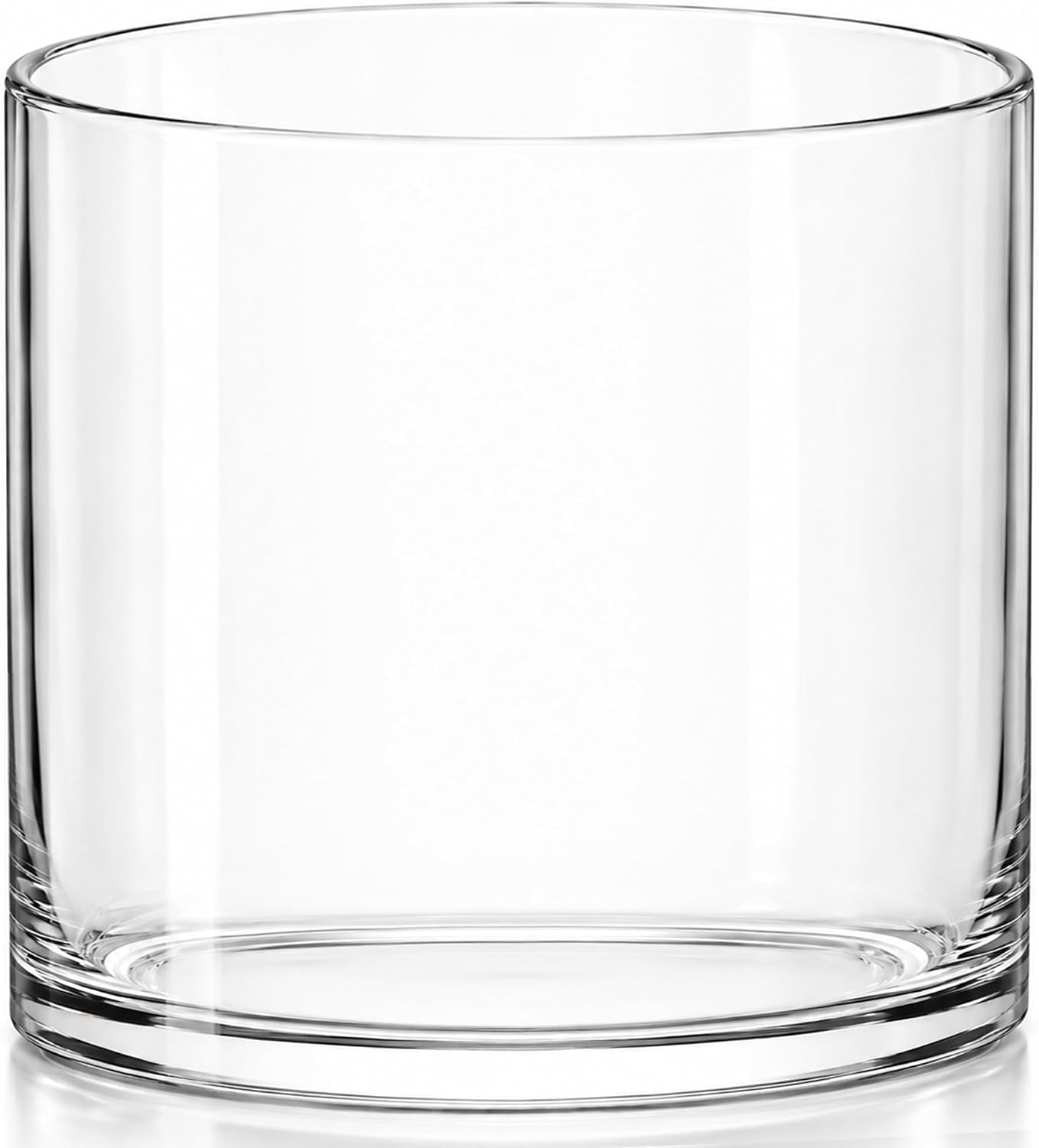 Royal Imports Flower Glass Vase Decorative Centerpiece for Home or Wedding - Cylinder Shape, 6" Tall, 6" Opening, Clear