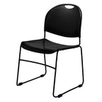 National Public Seating 850 Commercialine Value Stack Chair with Polypropylene Seat & Steel Tubing, Black