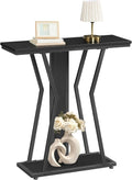 HOOBRO Narrow Console Table, 29.5" Small Entryway Table with Storage, 2-Tier Sofa Table Behind Couch, Modern Style, for Living Room, Hallway, Foyer, Bedroom, Black BB66XG01