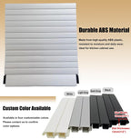 Gray Tambour Door Kit for Cabinets, Aluminum Roll Up Cabinet Door, Vertical Sliding Storage Door for Kitchen Counter, RV, Office, Pantry(61x71cm(24x28in))