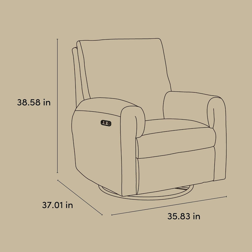Storkcraft Sorrento Deluxe Power Recliner Swivel Glider – Premium Electronic Nursery Rocking Chair, Oeko-TEX 100 Certified, Includes Dual-USB Charging Port with USB-A & USB-C (Ivory Boucle)