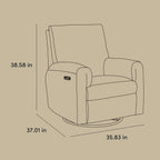 Storkcraft Sorrento Deluxe Power Recliner Swivel Glider – Premium Electronic Nursery Rocking Chair, Oeko-TEX 100 Certified, Includes Dual-USB Charging Port with USB-A & USB-C (Ivory Boucle)