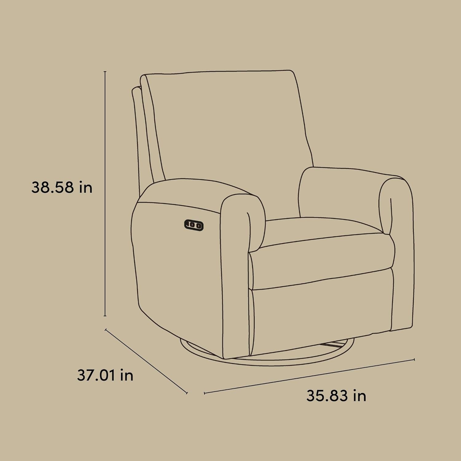 Storkcraft Sorrento Deluxe Power Recliner Swivel Glider – Premium Electronic Nursery Rocking Chair, Oeko-TEX 100 Certified, Includes Dual-USB Charging Port with USB-A & USB-C (Ivory Boucle)