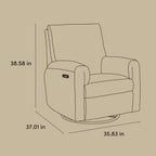 Storkcraft Sorrento Deluxe Power Recliner Swivel Glider – Premium Electronic Nursery Rocking Chair, Oeko-TEX 100 Certified, Includes Dual-USB Charging Port with USB-A & USB-C (Black Boucle)