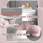 Decorative Sculpture Side Table, Floor Couch Table with Tray Tabletop, End Table with Non-Slip Base, Room Decor Bear Table for Living Room, Bedroom, Study, Office(Gray)