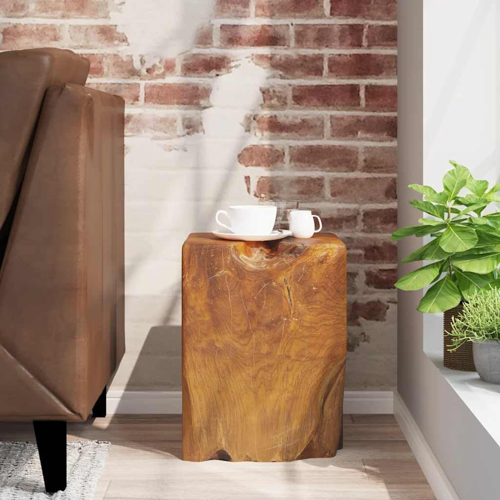 Rustic Stool Solid Teak Wood End Side Table, Small Wooden Stool, Plant Stand, Nightstand, Solid Teak Wood,-278