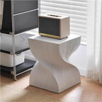 Creative Design Side Table Magnesium Oxide End Table for Patio Living Room Bedroom Night Stand for Small Spaces(Grey)