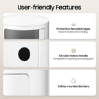 3 Tier Rounded Cabinet, Round Nightstand Detachable End Table with Storage Lightweight Side Table, Round End Table with Storage for Living Room Bedroom Bathroom Kitchen (White)