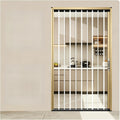 Accordion Room Divider Door with Transparent Panel for Home, Folding Interior Privacy Doors for Kitchen Bathroom Closet, No-Drilling(Champagne,150x200cm(59x79in))