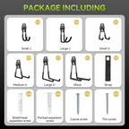 18 Pack Garage Hooks Heavy Duty, Utility Steel Garage Storage Hooks, Garage Organization System with Anti-Slip Wall Mount Hangers for Hanging Bike, Ladder, Garden Tools (Black)
