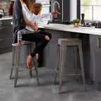 FDW Counter Height Bar Stools Set of 4 Bar Stools 30 Inches Metal Stool Patio Stool Stackable Barstools Kitchen Counter Stool Indoor/Outdoor Stool Metal Bar Stools Moden Dining Chairs, Bronze