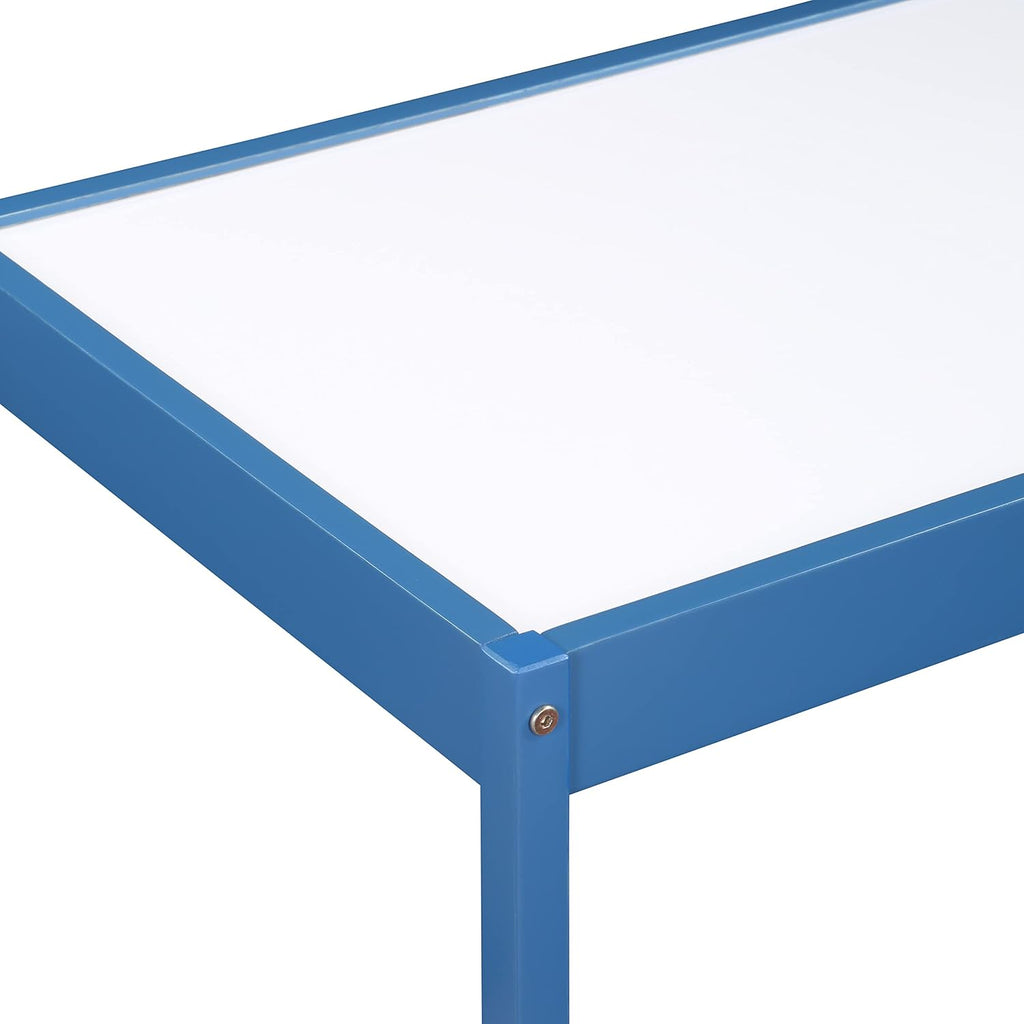3 Pcs Dry Erase Table Two Chair Set, Dark Blue