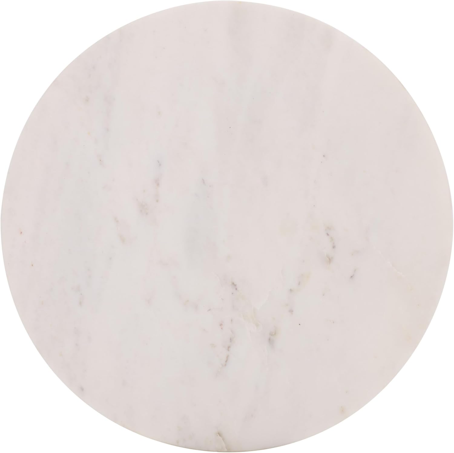 SAFAVIEH Home Collection - Paulon Round Side Table with White Marble Top & Cream Fluted Glass Base, Fully Assembled (ACC3216A)
