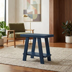 Furnifact Navy Blue, Side Table, Manufactured Wood Construction, Open Shelf, Durable Home Design, Warm Stylish Finish, Quality Build for Home