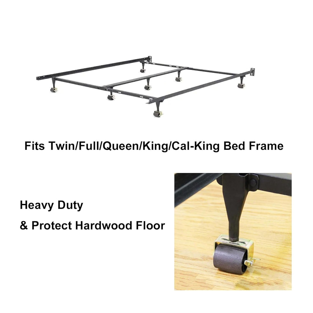 Metal Stem Heavy Duty Bed Frame Wheels Casters Rollers with Socket Sleeve Insters, Set of 4 Locking