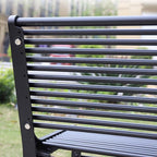 Patio Benches for Outdoors Park Outdoor Bench Square Community Double Backrest Iron Leisure Seat Garden Benches for Outdoors