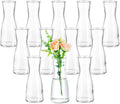 Hewory Glass Bud Vases for Centerpieces - Clear Small Flower Vase Set of 12, Modern Minimalist Cute Mini Decorative Bulk Vases for Wedding Bridal Shower Birthday Party Events Dining Room Table Decor