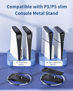 OLCLSS Vertical Stand for P5 Pro, P5 Slim & P5 Consoles (Digital/Disc) with 9 Silicone Dust Plugs - Anti-Slip Base, Anti-Tip Design, Secure Screw, Accessories, Compatible with P5 Pro, Slim & 5 Models