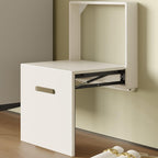 Wall Mounted Seat Shoe Changing Stool, Folding Stool Chair for Entryway, Space Saving Hidden Wall Stools,Folding Entryway Stool, Tea White, 18.97" W