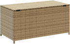 Garden Storage Box Outdoor 50.2 Gal Resin Wicker Bench with Lid and Lockable Seat for Patio, Deck, Backyard, and Porch Cushion Organizer Weather Resistant