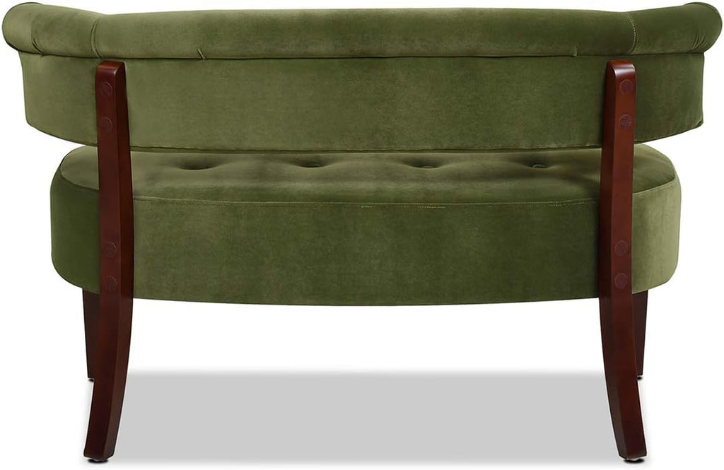 Jennifer Taylor Home Jared Roll Arm Upholstered Tufted Entryway Bench with Back Settee