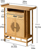 Personal Altar Table,Buddha Niche Buddhist Altars Cabinet with Drawer,Meditation Table with Storage(Light Color,L39IN)