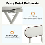 YIYIBYUS 2 Pcs Folding Bar Stools with Back, 25.6 Inch Height Portable High Chair, Foldable Stool Chair for Outdoor Indoor Kitchen Shop Cafe (White)