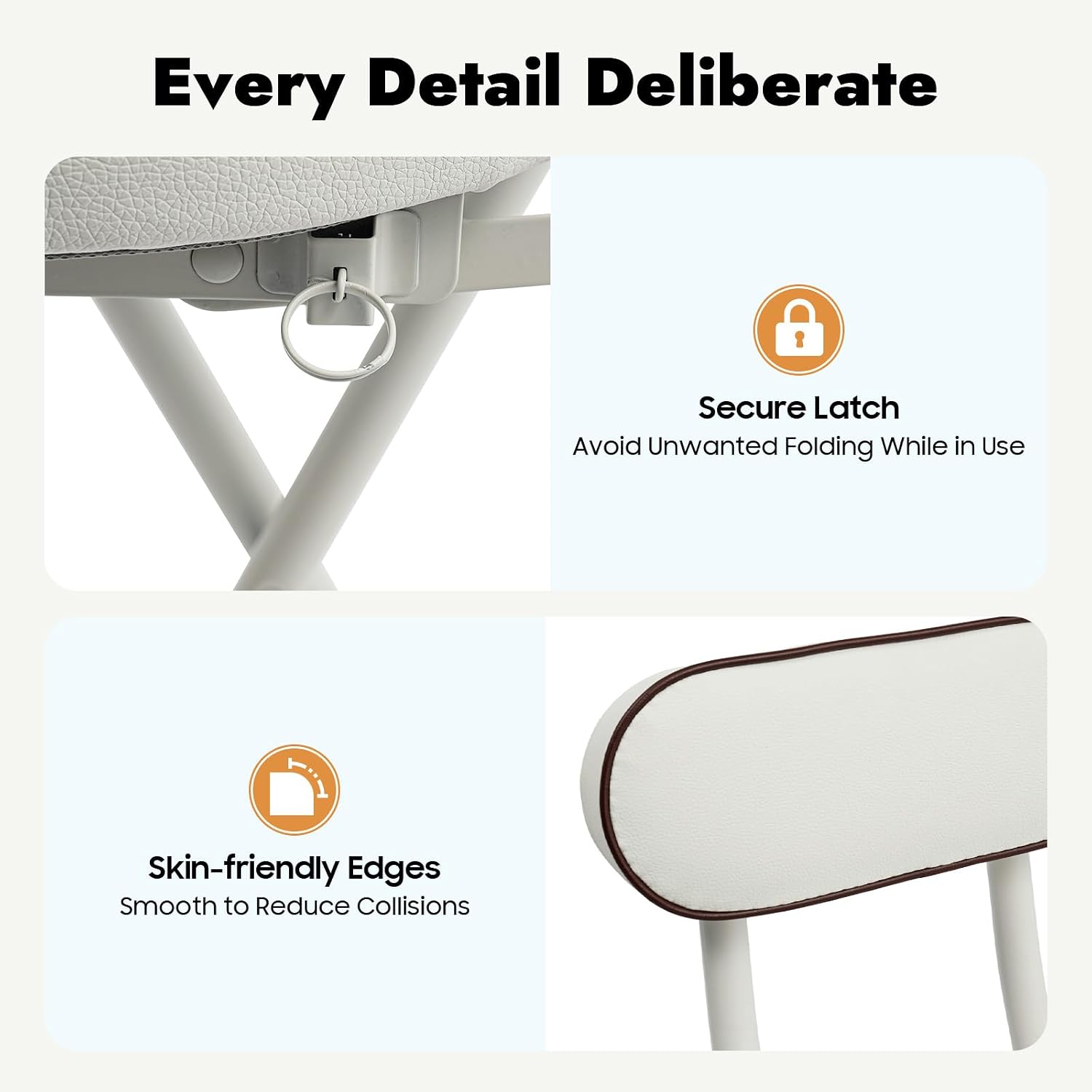 YIYIBYUS 2 Pcs Folding Bar Stools with Back, 25.6 Inch Height Portable High Chair, Foldable Stool Chair for Outdoor Indoor Kitchen Shop Cafe (White)