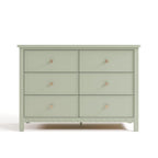 Graco Sasha 6 Drawer Dresser, Sage | GREENGUARD Gold Certified, Removable Bookshelves, Nursery & Kids Bedroom Wood Dresser, Spacious Storage, Interlocking Drawers