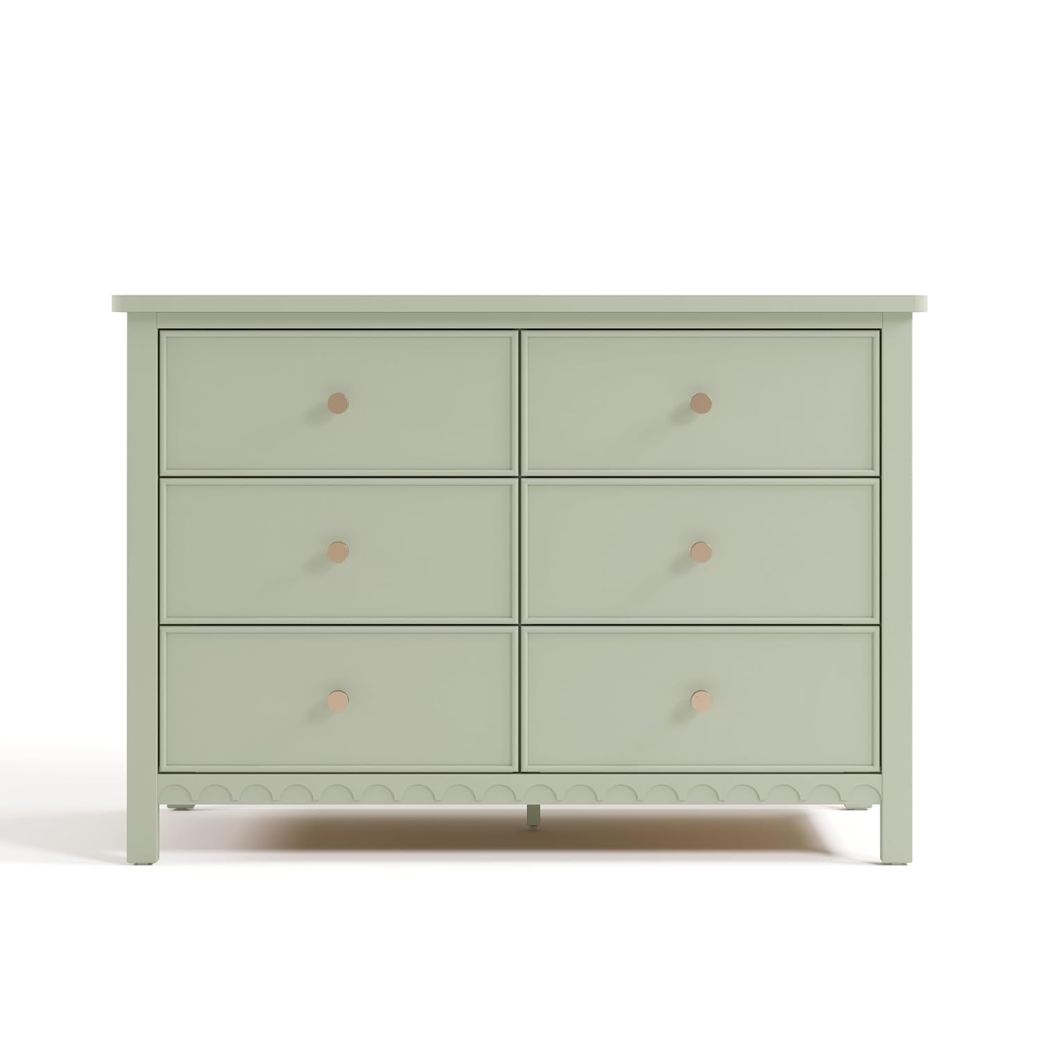 Graco Sasha 6 Drawer Dresser, Sage | GREENGUARD Gold Certified, Removable Bookshelves, Nursery & Kids Bedroom Wood Dresser, Spacious Storage, Interlocking Drawers