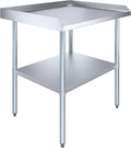 AmGood Commercial Work Table with Backsplash and Sidesplashes | NSF (Stainless Steel Table with Sideguards, 36" Long x 30" Deep)