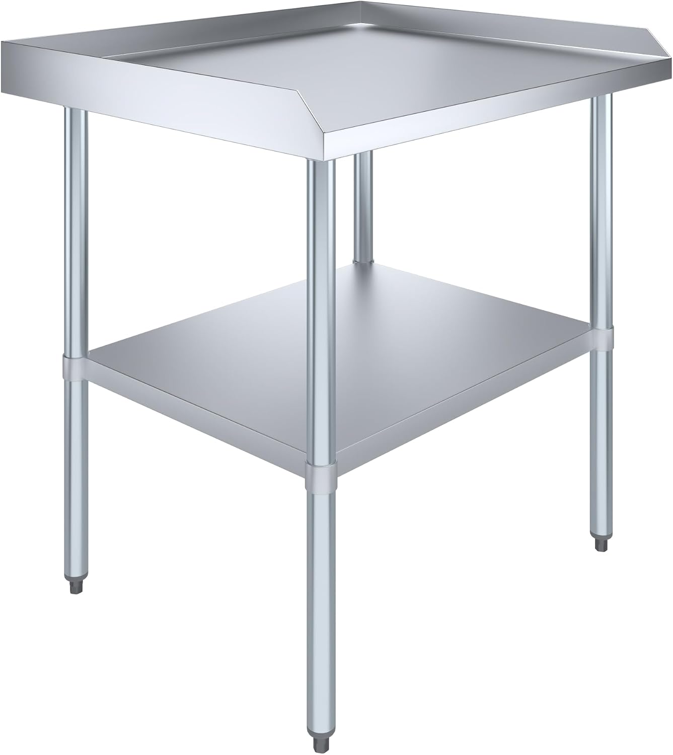 AmGood Commercial Work Table with Backsplash and Sidesplashes | NSF (Stainless Steel Table with Sideguards, 36" Long x 30" Deep)