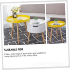 SUPVOX Modern Small Round Nordic Sofa Side Table, Yellow Mini Creative Indoor Coffee End Table for Living Room and Balcony