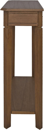 East at Main Solid Wood Console Table – 23.75” Wide Narrow Brown Entryway Table with Storage & Shelf – Rustic French Country Accent Table for Hallways, Foyers, Living Rooms and Small Spaces