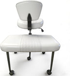 Ergonomic Cross Legged Office Chair with Wheels, Meditation Chair, Ultimate ADHD Desk Chair with Lumbar Support for Active Sitting, Modern Criss Cross Kneeling Chair for Home & Office PU&White