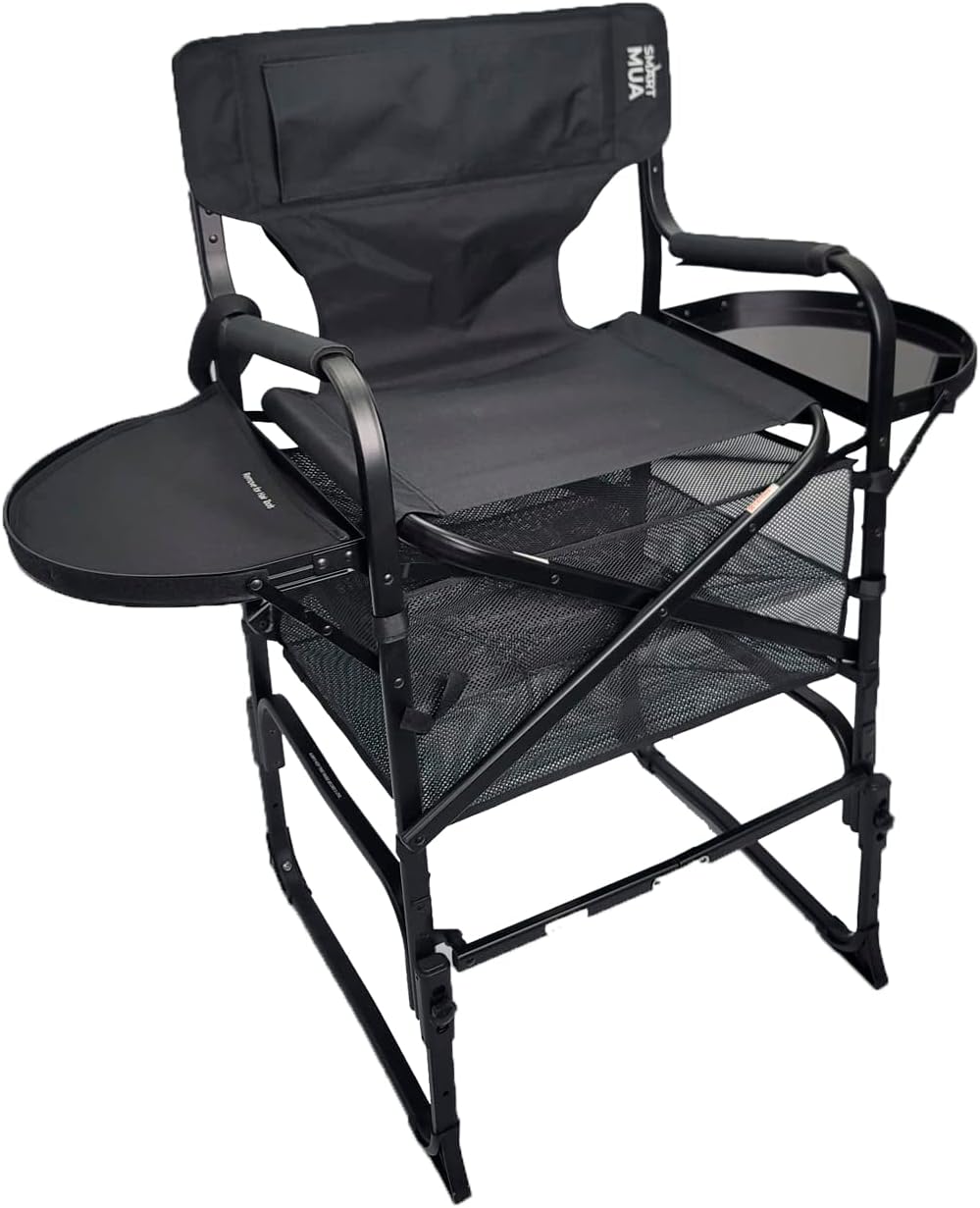 Adjustable Height Chair with Carry Bag - Portable Makeup Artist & Hairstylist Chair - Perfect for Makeup, Salons, Movie Sets - Italian Design