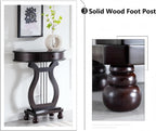 Half Moon Shaped Entryway Side Table, Narrow Semi Circle Console Table, Solid Wood Accent Table with Drawer, Perfect for Hallway, Living Room & Entryway Use (Cherry, 23.6"L * 11.8"W * 30.3"H in, Wood)