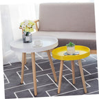 Nordic Small Round Coffee Table White Modern Mini Sofa Side End Table Bedside Accent Furniture for Living Room