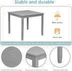 Knocbel Classic 2-Person Dining Table for Small Space, Wooden Apartment Condo Pub Bistro Kitchen Dining Furniture, Standard Height (Gray Square 30" H)
