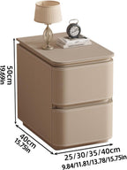 Small Nightstand Leather Finish, Narrow Modern Bedside Table, Night Stand end Sofa Side Table, Solid Wood Bedside Desk Bedside Furniture for Bedroom(Gray,25x40x50cm)