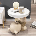 Resin Bear Side Table with MDF Top(Color:Brown)