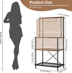 SUPERLELE 4-Tier Bakers Rack, Coffee Bar Table with Paper Holder, Rustic Brown Kitchen Storage Shelf Microwave Stand, Reinforced Industrial Standing Rack for Home Kitchen, 23.6 x 13 x 49.2 Inches