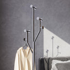 Sturdy Coat rack,Coat tree freestanding heavy duty with Marble Base,Metal standing coat rack for Bedroom,Entrance,Modern clothes hanger stand for Coats,Hats,Bags (black)