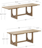 Nathan James Solace Mid Century Modern Extendable Dining Table, Solid Wood Dining Room Table with Leaf Extension, 8-Seater Dining Table Light Brown
