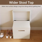 Wall Mounted Seat Shoe Changing Stool, Folding Stool Chair for Entryway, Space Saving Hidden Wall Stools,Folding Entryway Stool, Tea White, 18.97" W