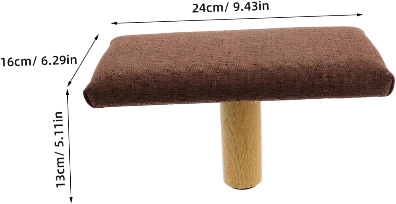 Hemoton Wooden Ergonomic Bench with Cotton Cushion for Comfortable Sitting Posture, Portable Stool for Home and Office Use, Stylish Coffee Color Posture Bench and Prayer