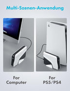 GRAUGEAR 4TB External Hard Drive for PS5, USB Type-C, Type-A, 3.5" 4TB HDD with Power Supply, Formatted for PS4 and PS5